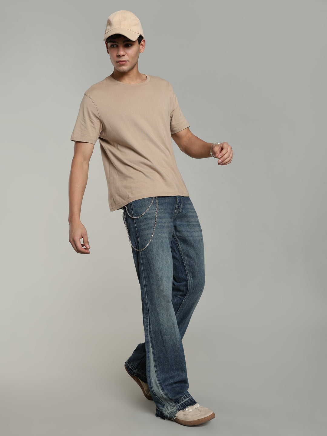 Men's Blue Flared Jeans Plain