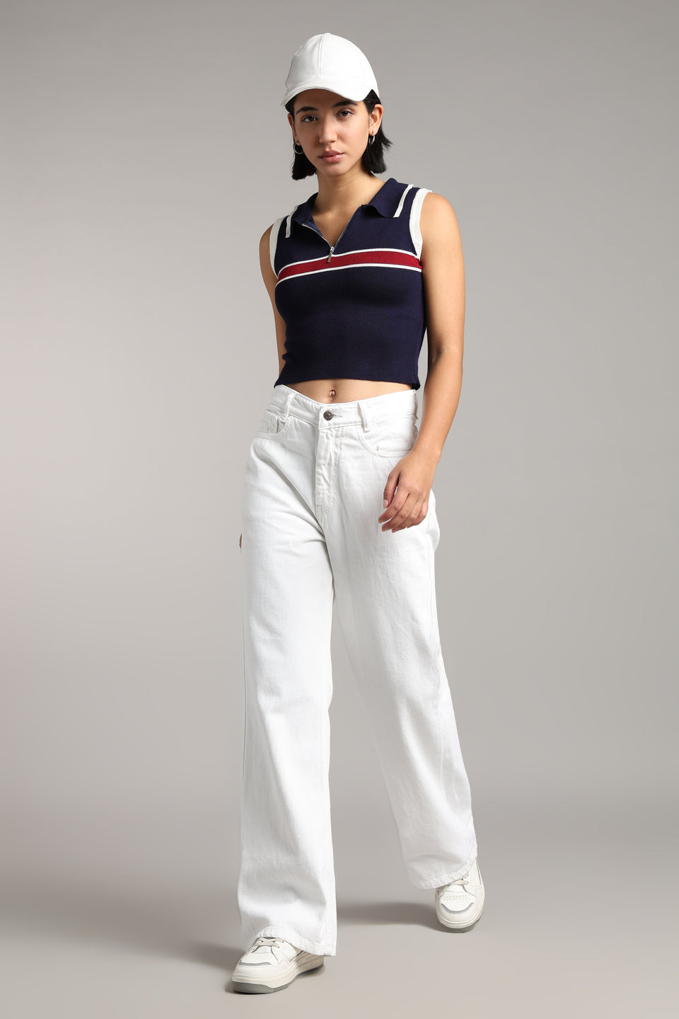 Women's Ecru White Wide Leg Jeans