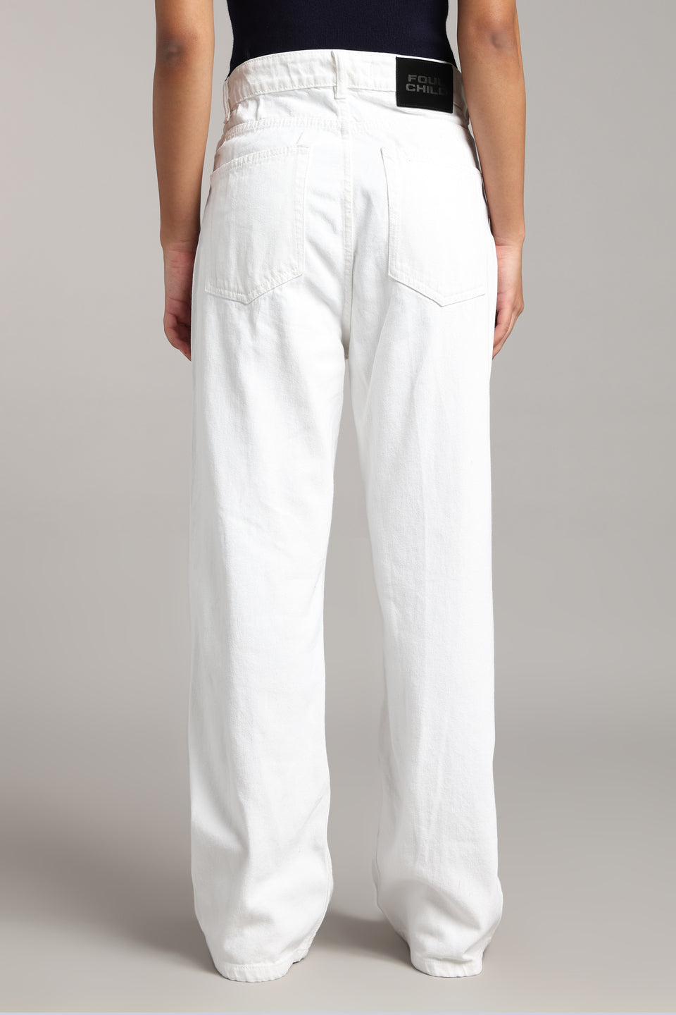 Women's Ecru White Wide Leg Jeans