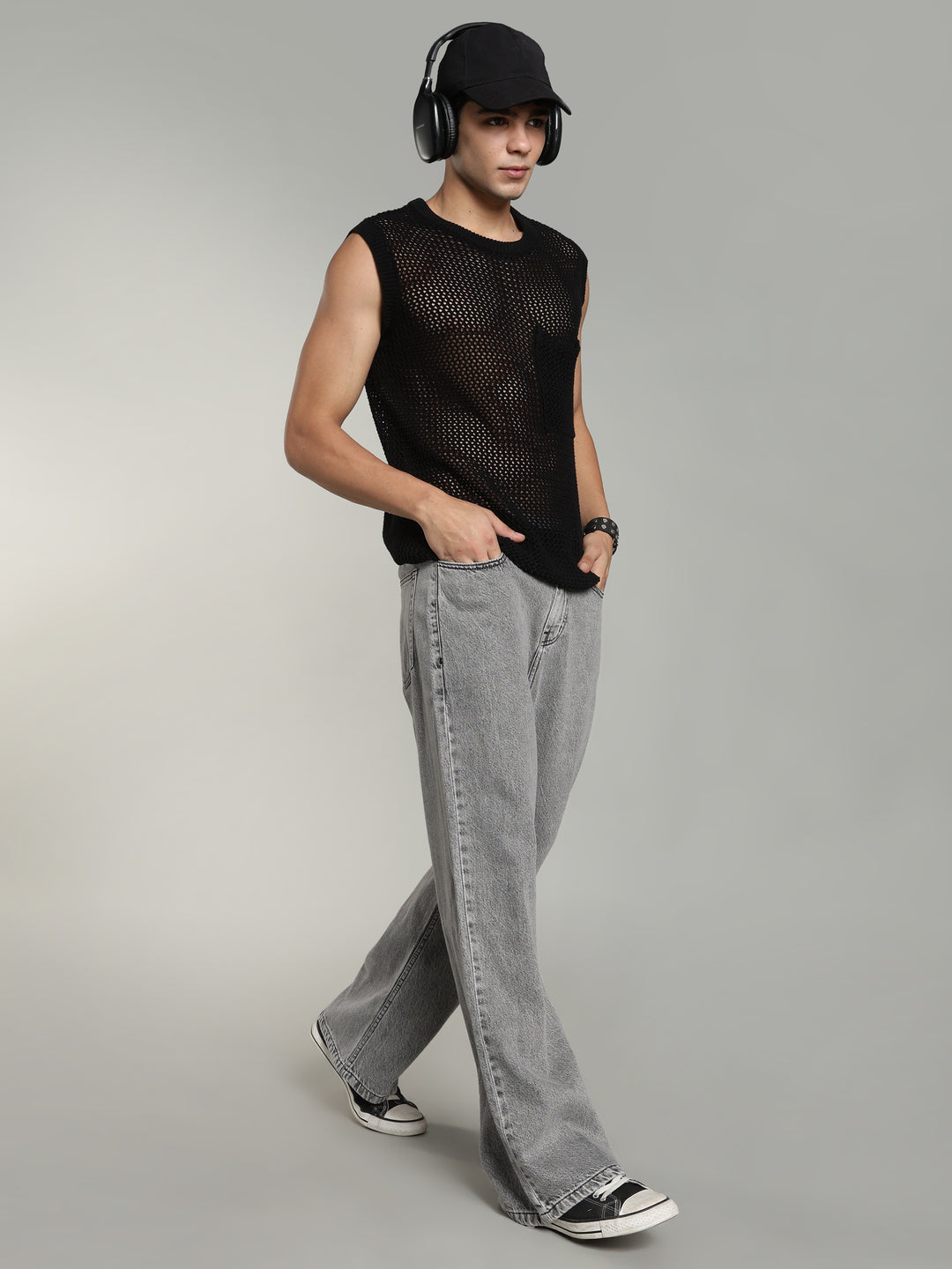 Ash Grey Wide Leg Jeans