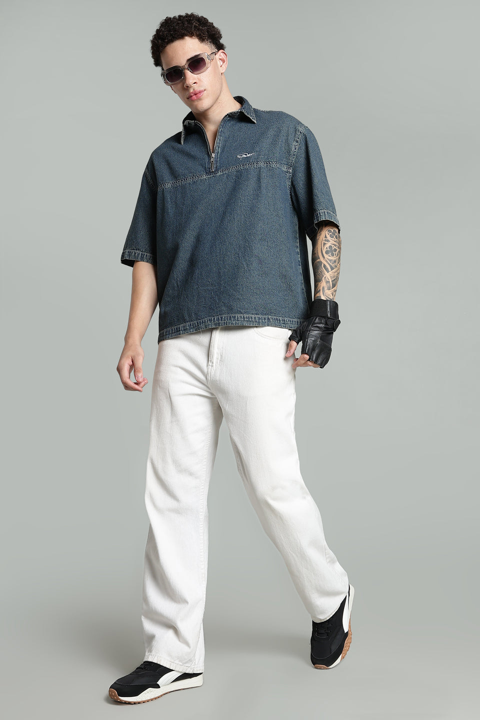 Boxy Fit Zipper Shirt