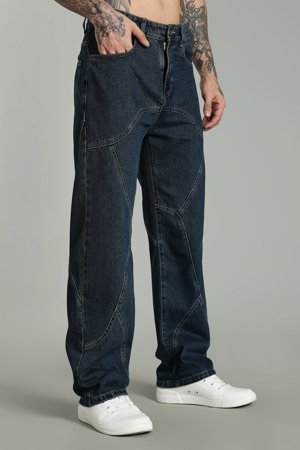 Seam Detail Denim Jeans – Dark Indigo