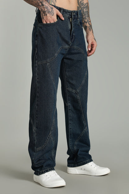 Seam Detail Denim Jeans – Dark Indigo