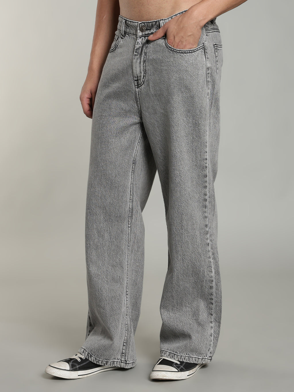Ash Grey Wide Leg Jeans