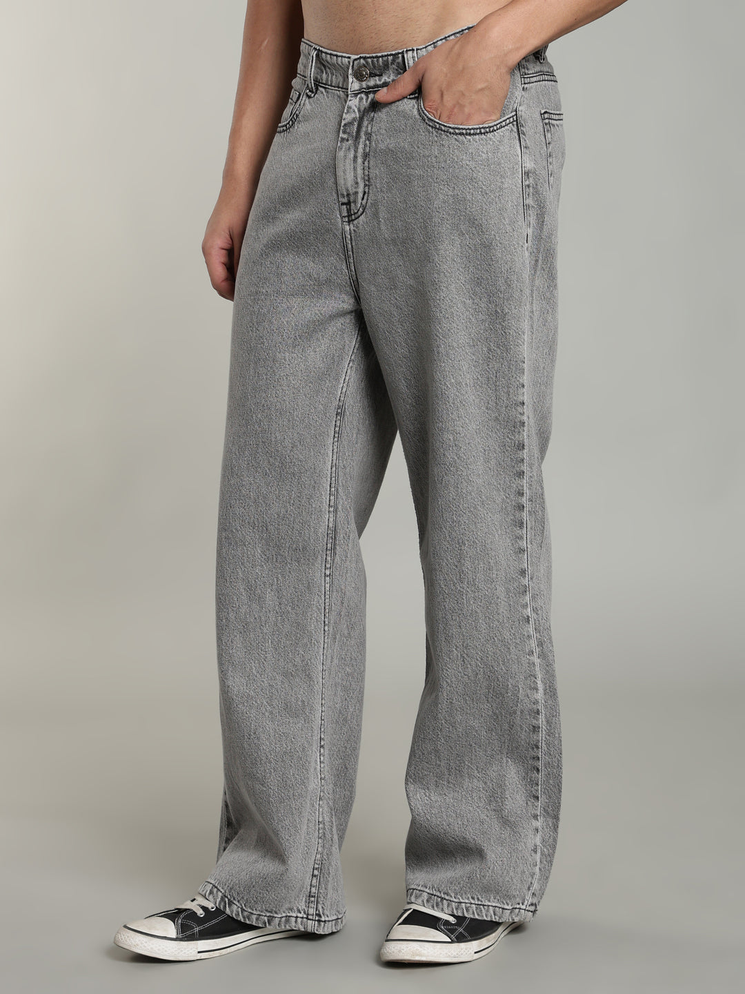 Ash Grey Wide Leg Jeans