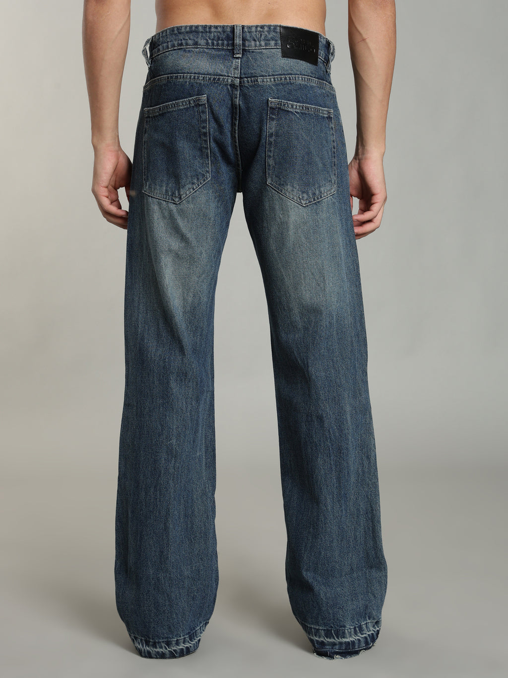 Men's Blue Flared Jeans Plain