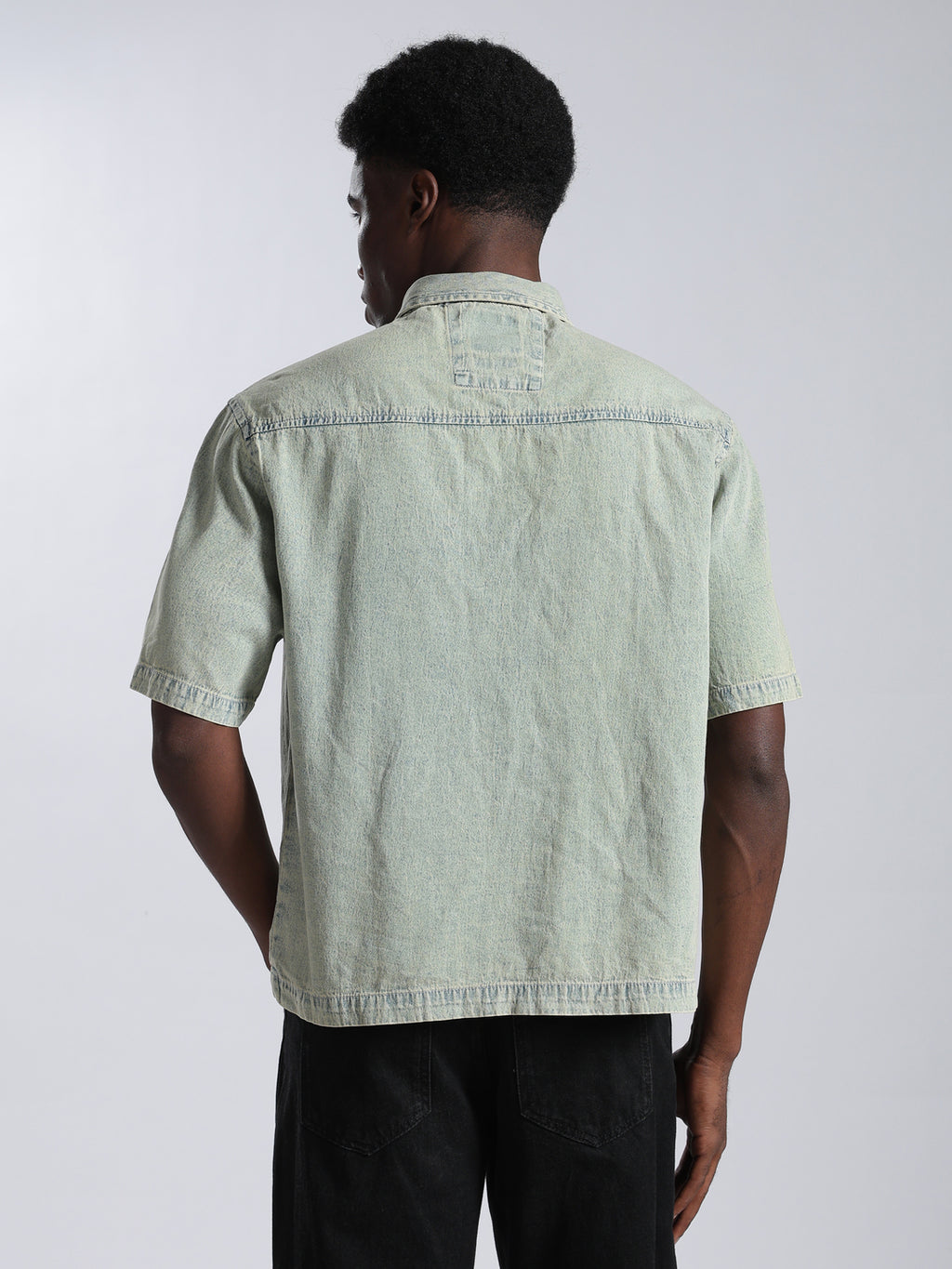 Boxy Fit Zipper Shirt | Vintage Blue