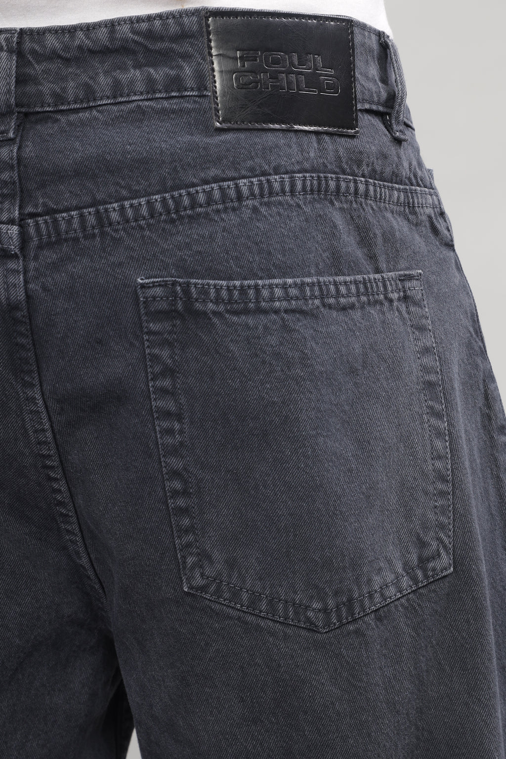 Plain Baggy Dark Grey Jeans