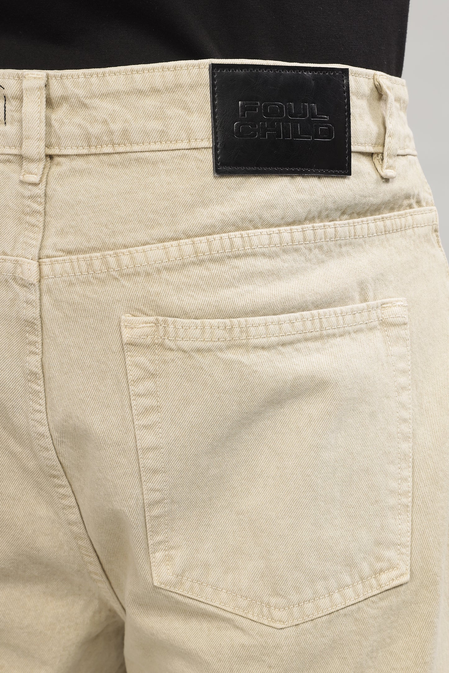 Plain Baggy Beige Jeans