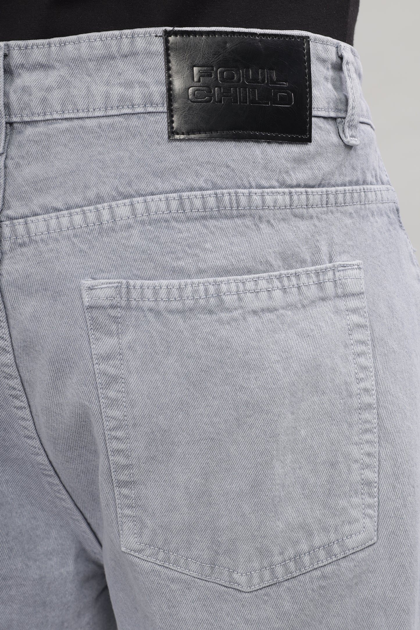 Plain Baggy Light Grey Jeans