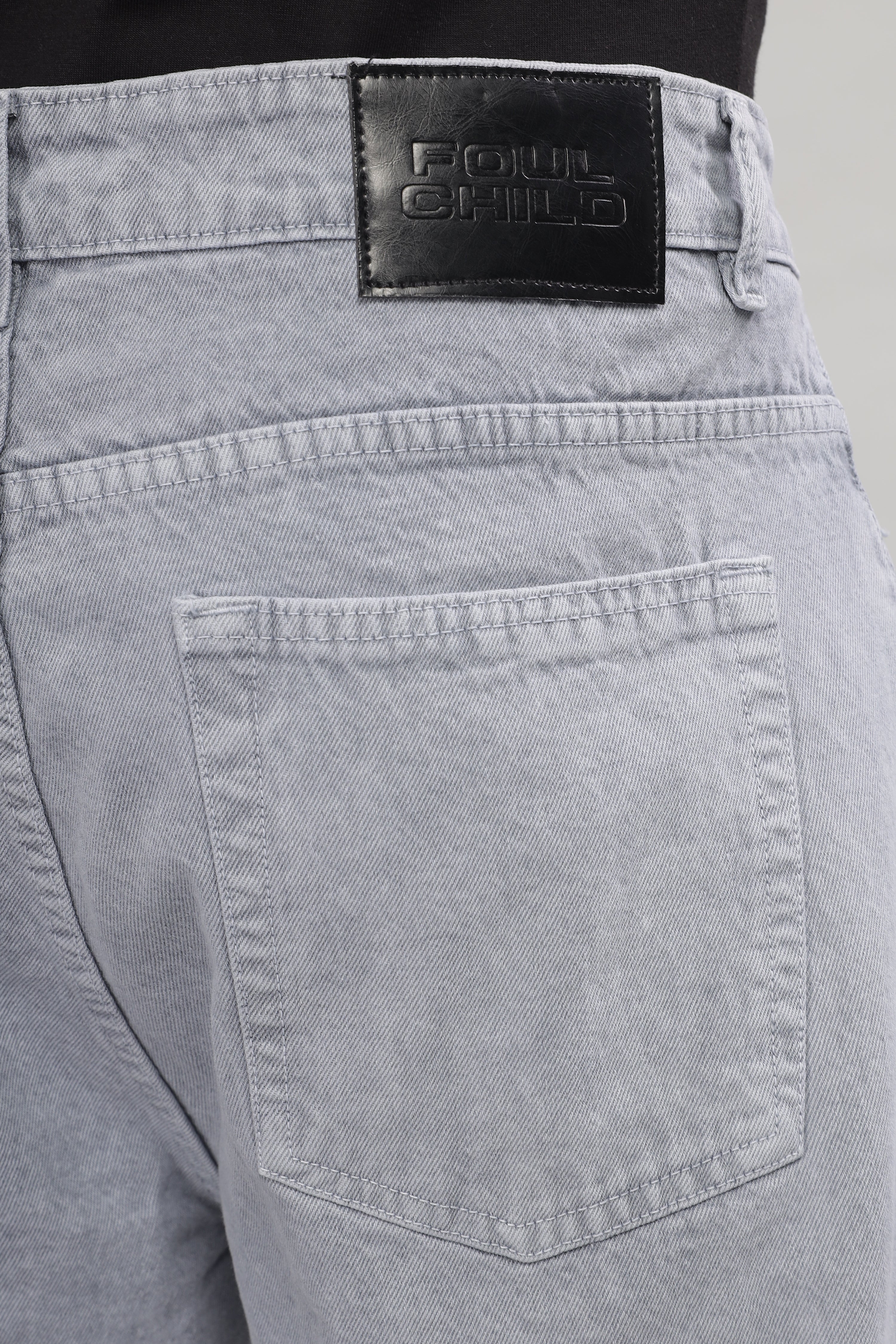 Plain Baggy Light Grey Jeans