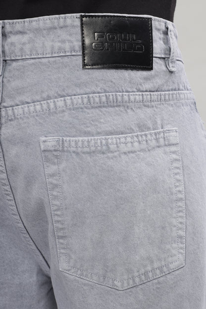Plain Baggy Light Grey Jeans