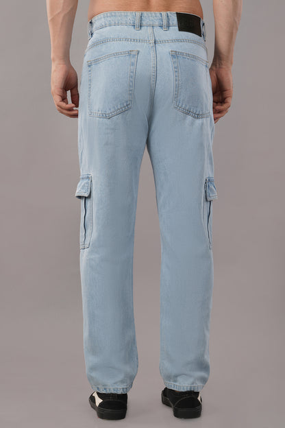 6 Pocket Cargo Light Blue Jeans