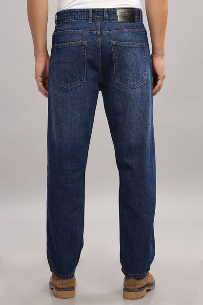Plain Baggy Dark Blue Jeans