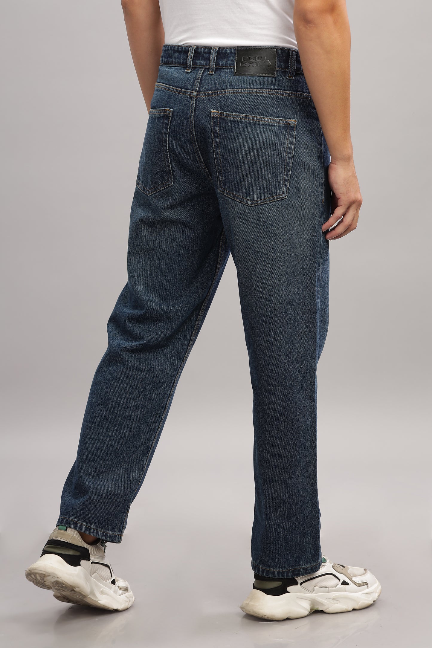 Plain Baggy Green Blue Jeans