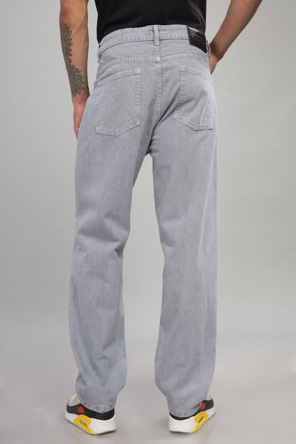 Plain Baggy Light Grey Jeans