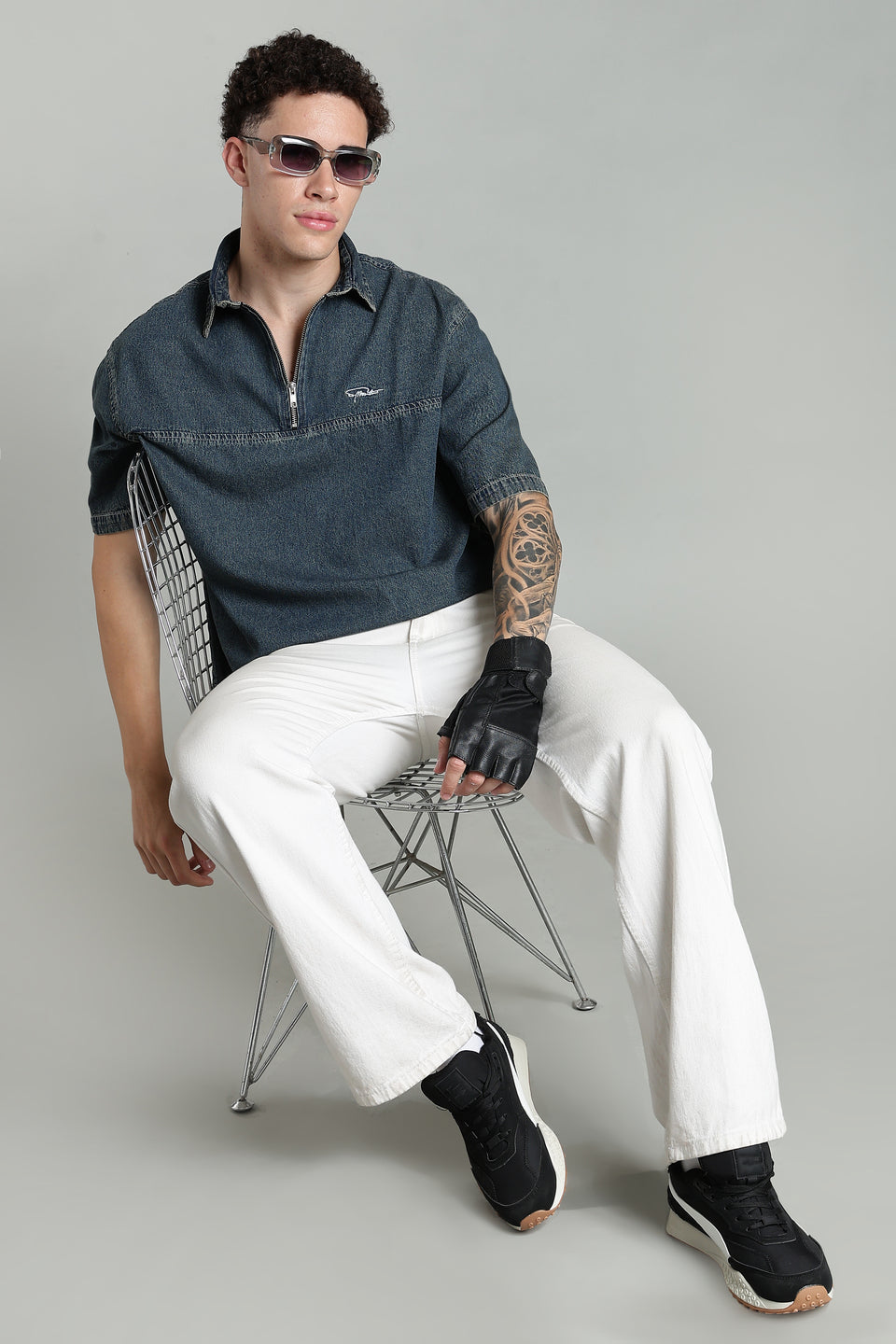Boxy Fit Zipper Shirt