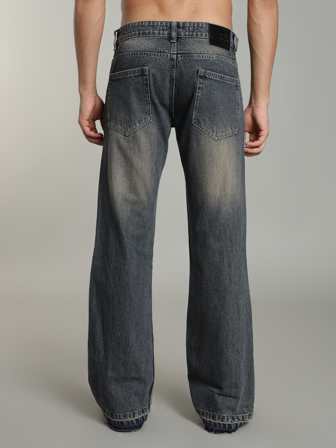 Brown Tint- Men's Ripped Flared Jeans