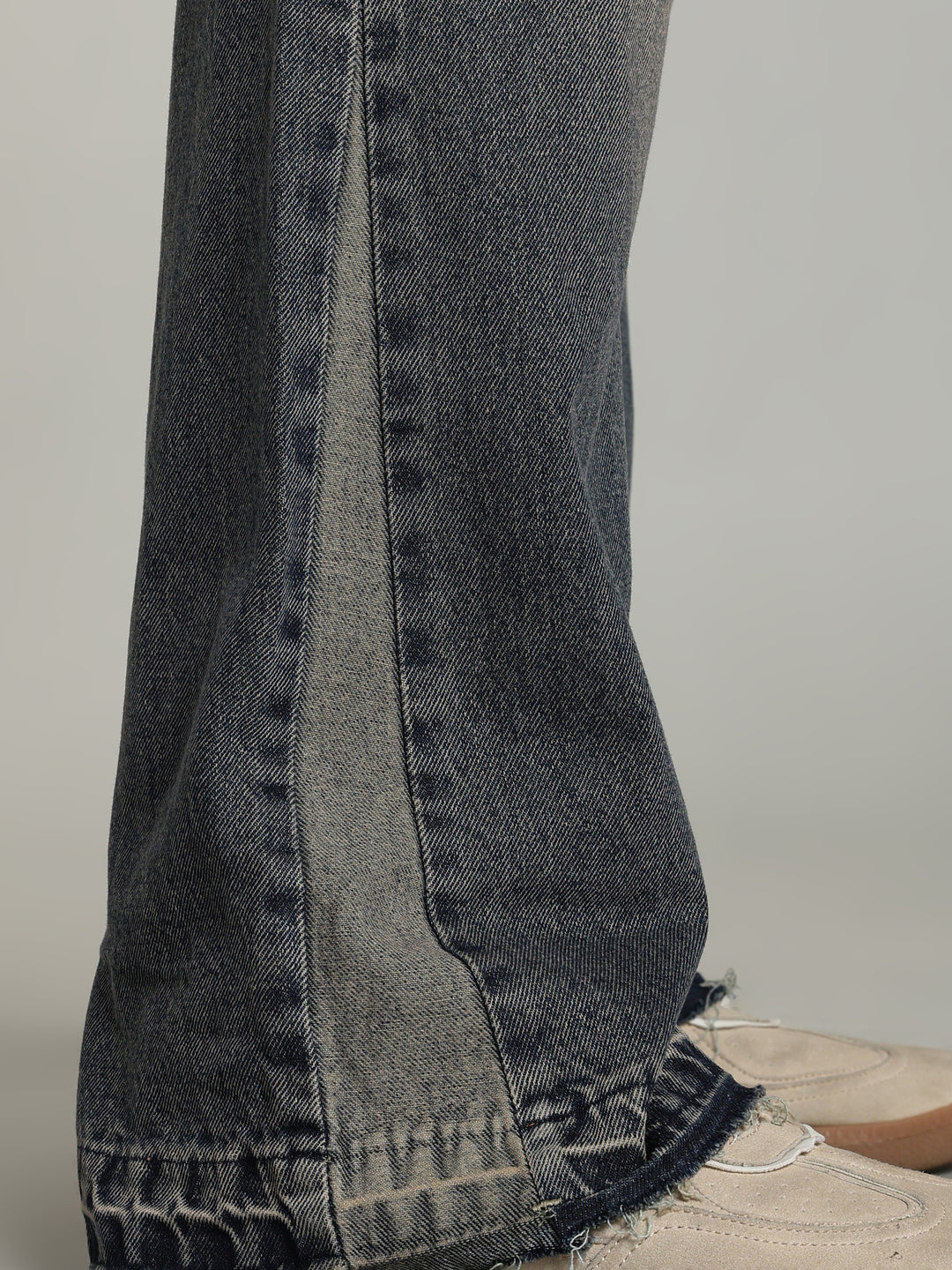 Brown Tint- Men's Ripped Flared Jeans