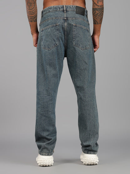 Heavy Ripped Blue Baggy Fit Jeans