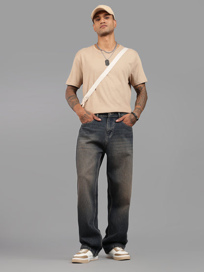 Dark-Indigo Brown Tint - Baggy Fit Jeans