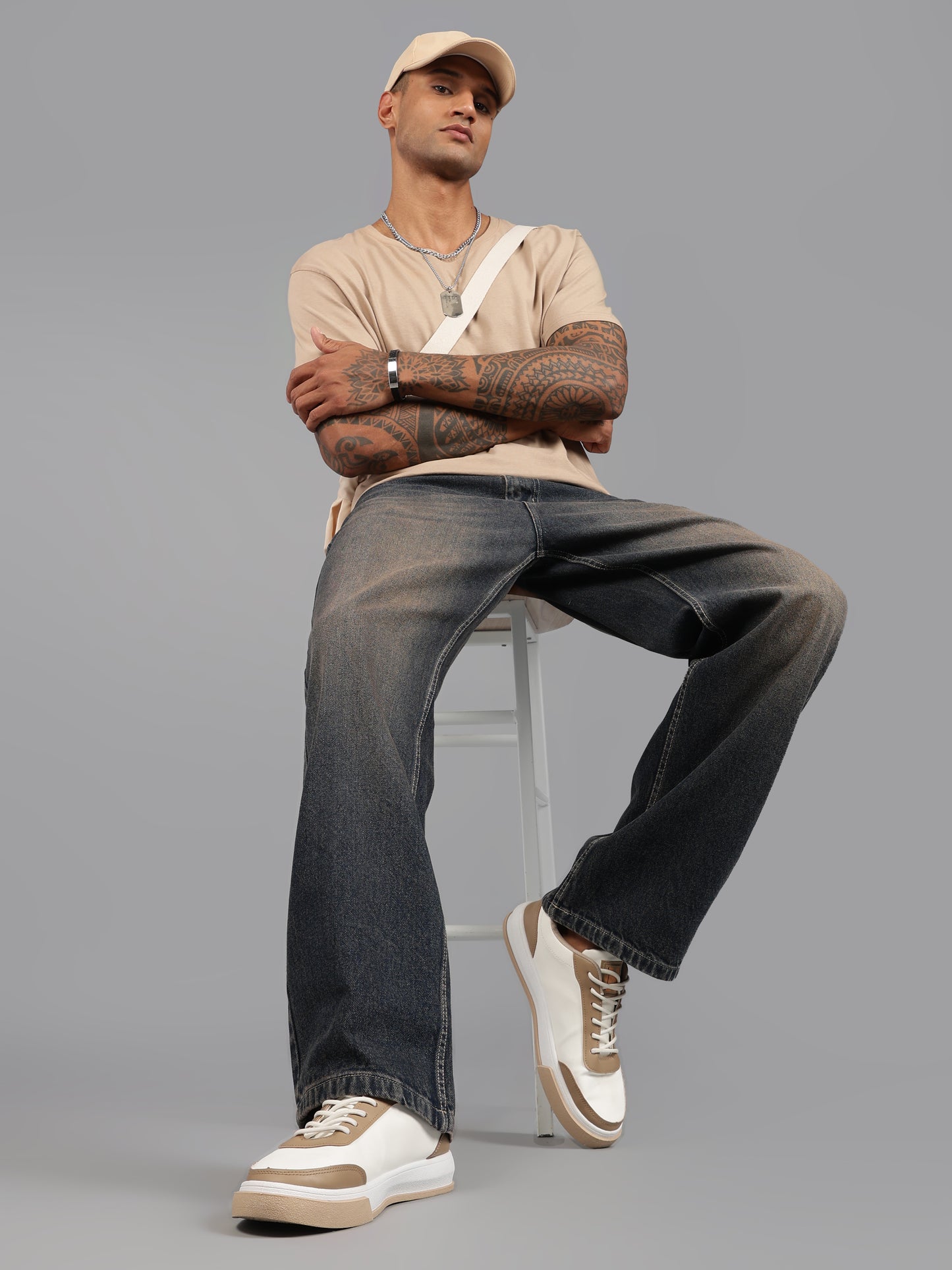 Dark-Indigo Brown Tint - Baggy Fit Jeans