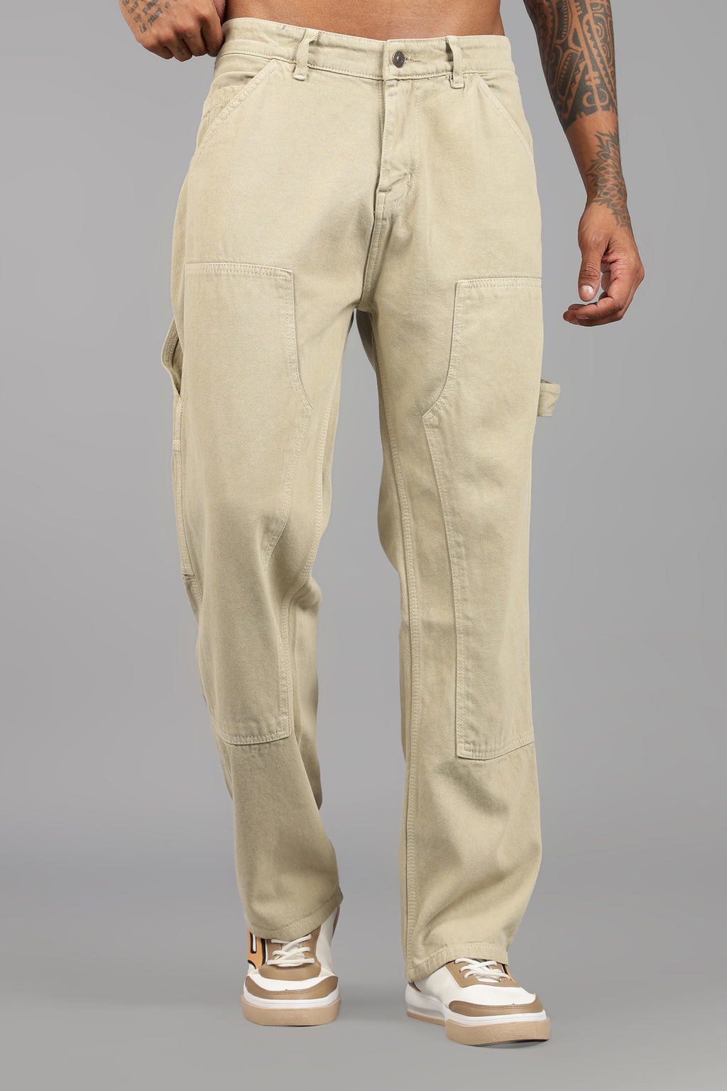 Beige Carpenter Jeans