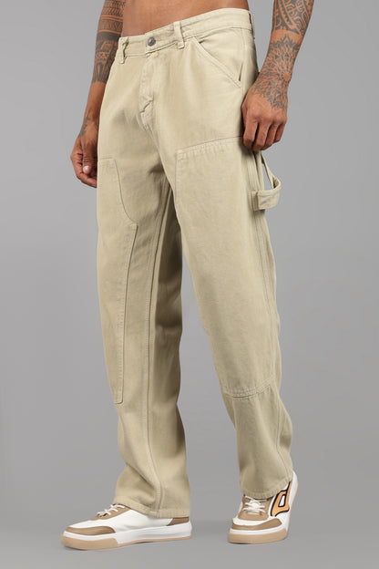 Beige Carpenter Jeans