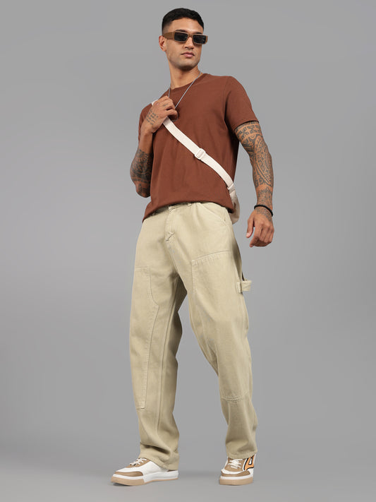 Beige Carpenter Jeans