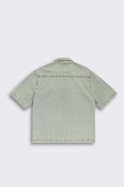 Boxy Fit Zipper Shirt | Vintage Blue