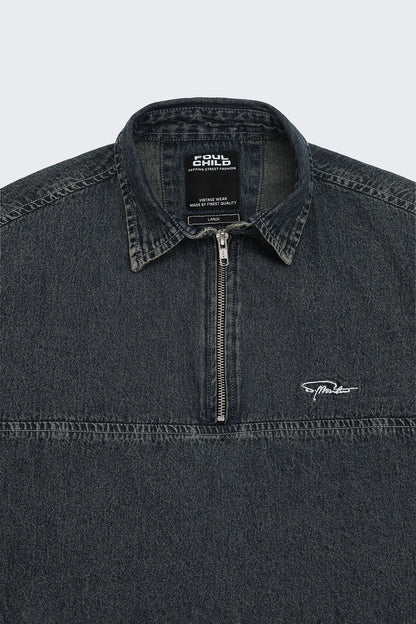 Boxy Fit Zipper Shirt