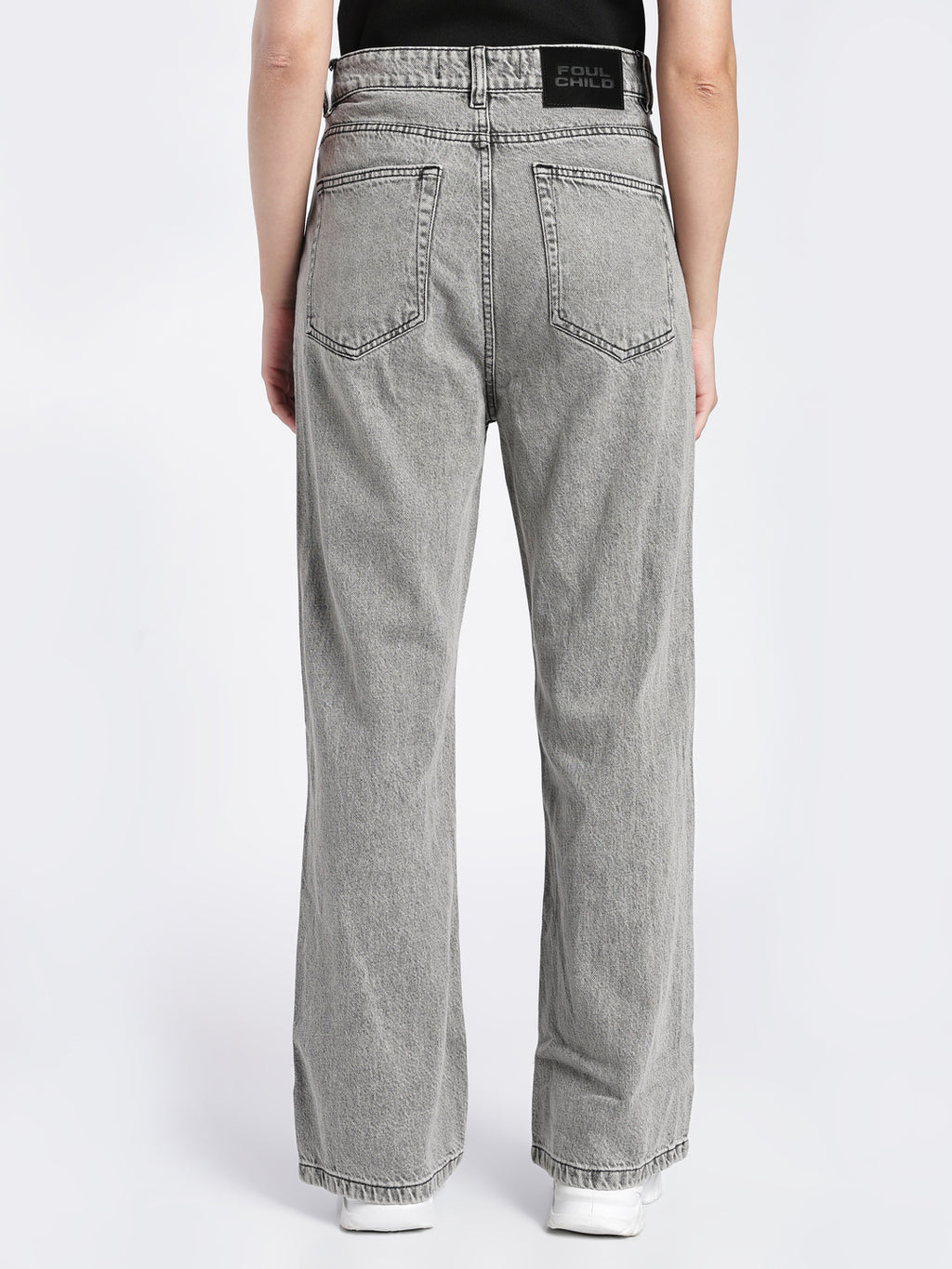 Women's Grey Wide Leg Jeans