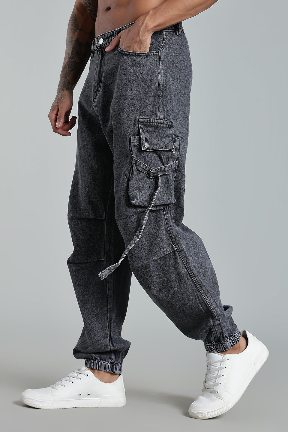 Dark grey 6-Pocket Cargo Jogger - Baggy Fit