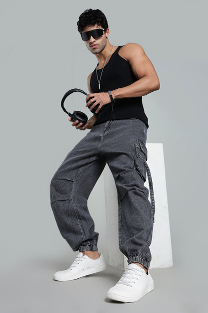 Dark grey 6-Pocket Cargo Jogger - Baggy Fit