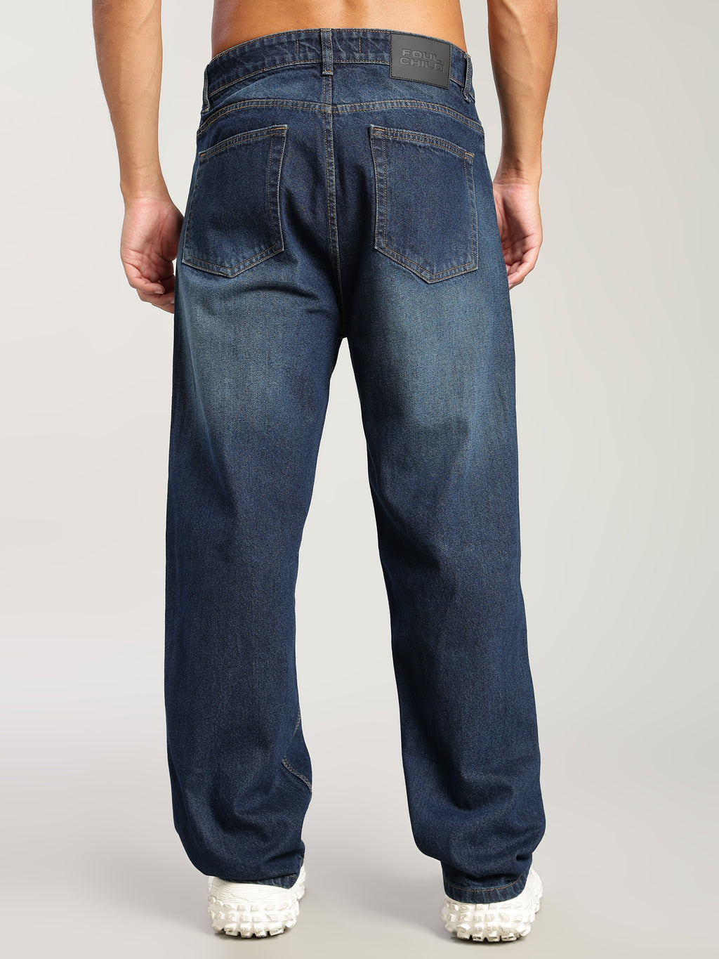 Plain Baggy Green Blue Jeans