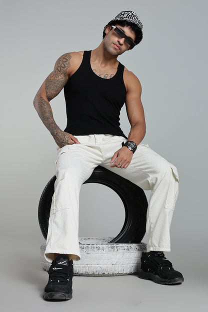 8 Pocket Cargo Denim | Baggy Fit Jeans | Off-White