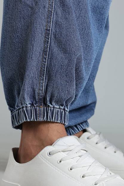 Blue 6-Pocket Cargo Jogger - Baggy Fit