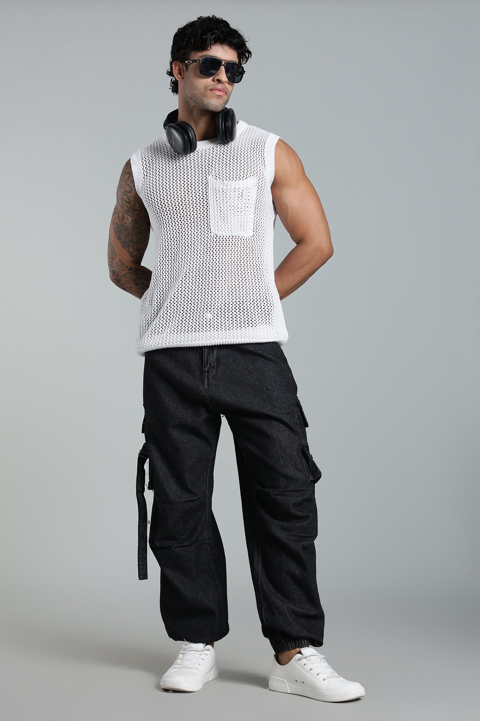 Black 6-Pocket Cargo Jogger - Baggy Fit