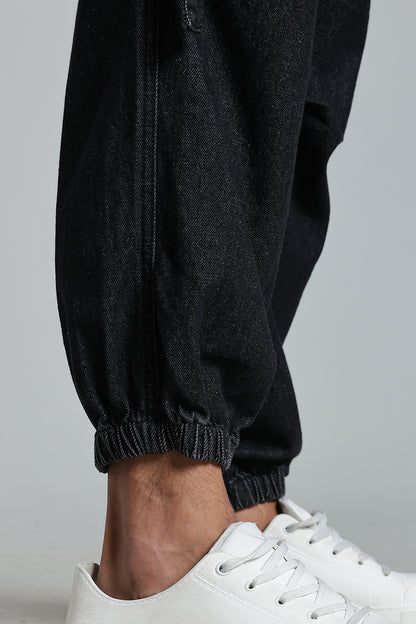 Black 6-Pocket Cargo Jogger - Baggy Fit