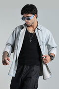 Men’s Vintage Blue Denim Shirt – Oversized Utility Fit