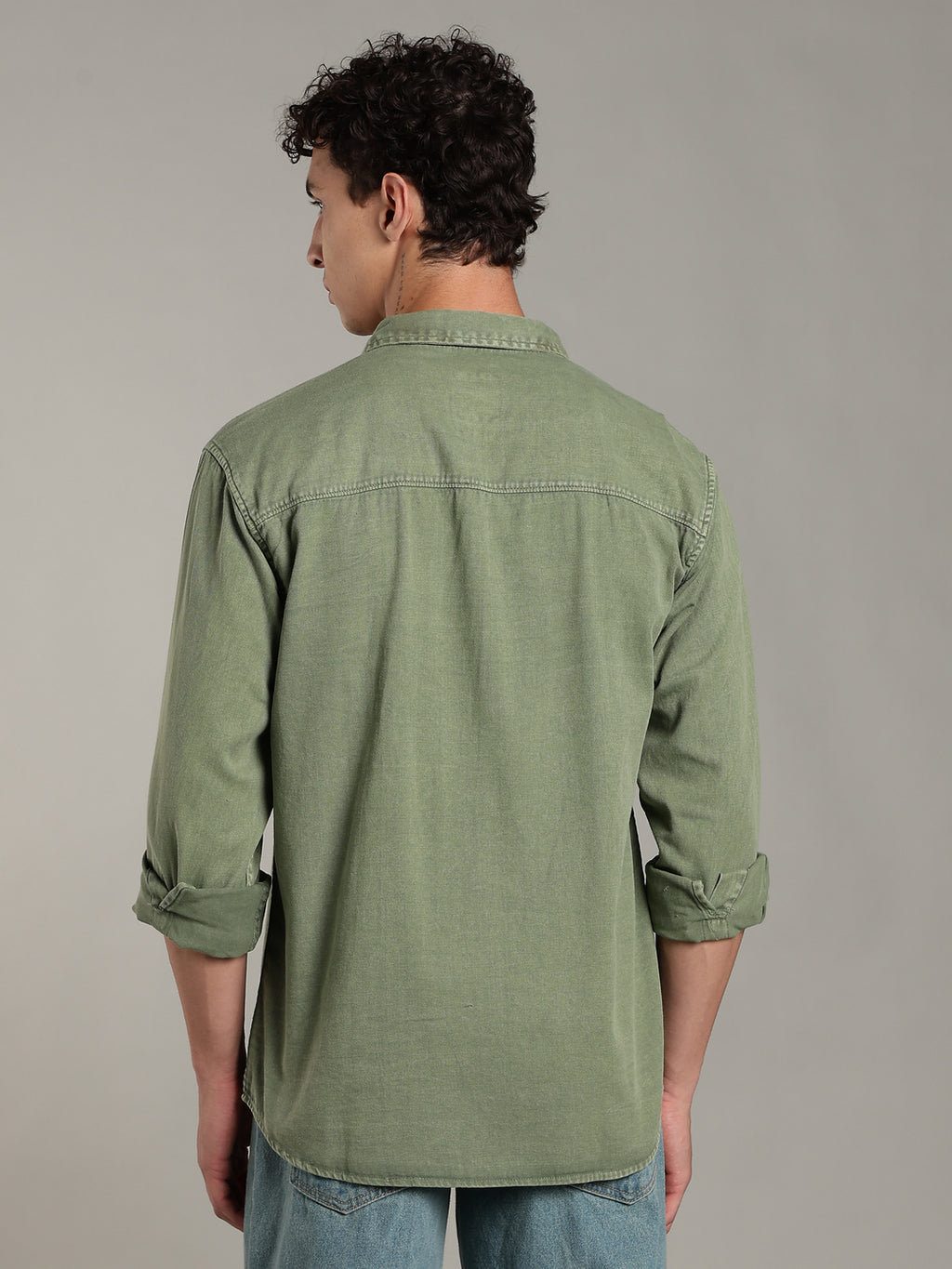 Double Flap Pocket Shirt- Relax/Baggy Fit - Green