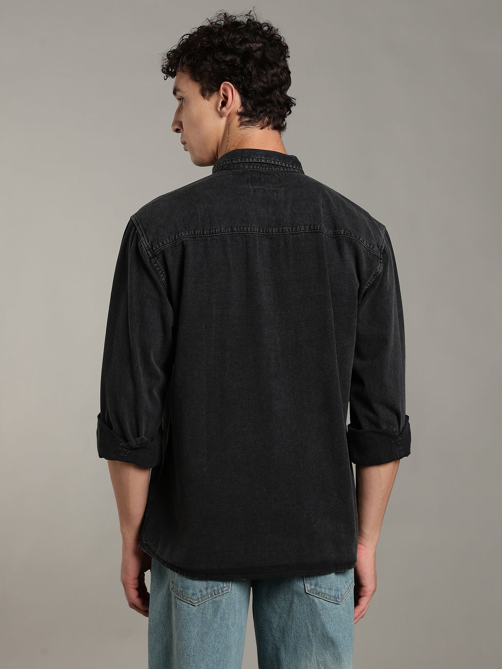 Double Flap Pocket Shirt- Relax/Baggy Fit - Charcoal