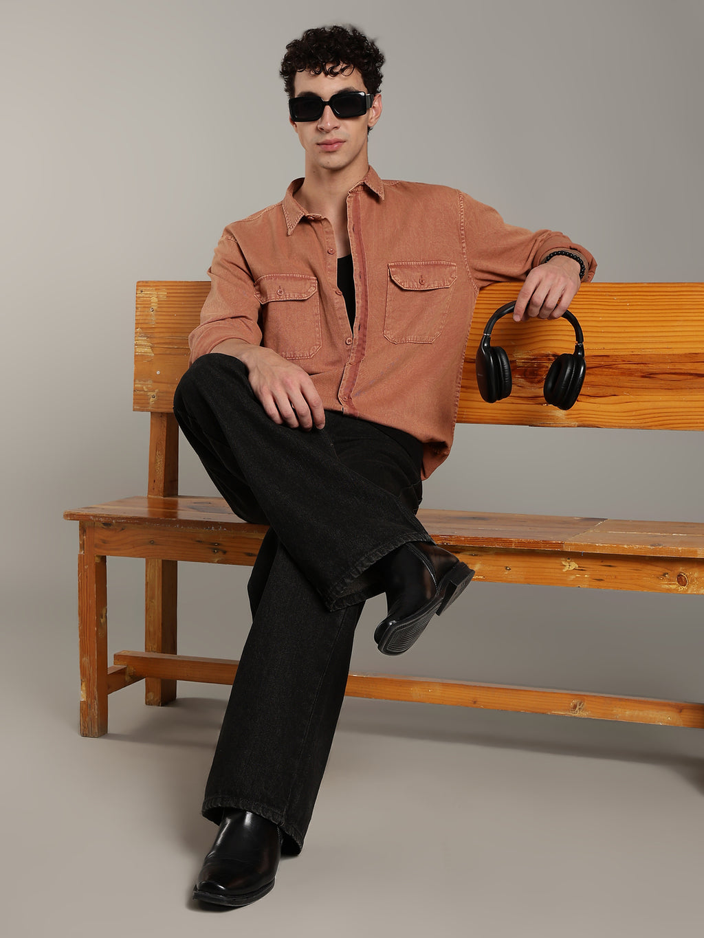 Double Flap Pocket Shirt- Relax/Baggy Fit - Rusty Orange