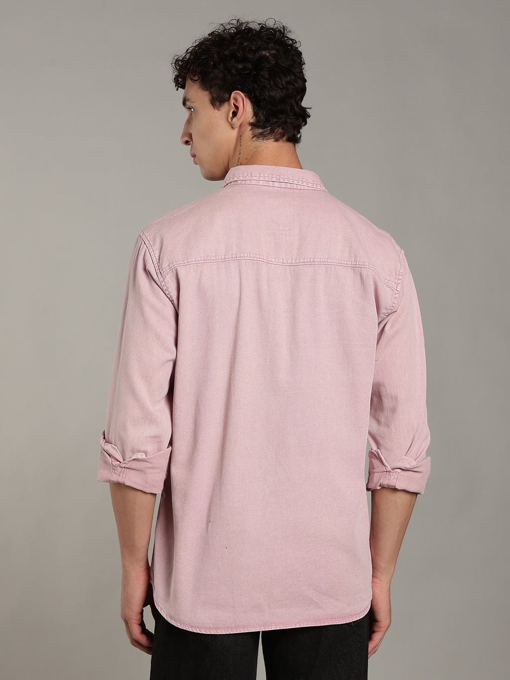 Double Flap Pocket Shirt- Relax/Baggy Fit - Pink