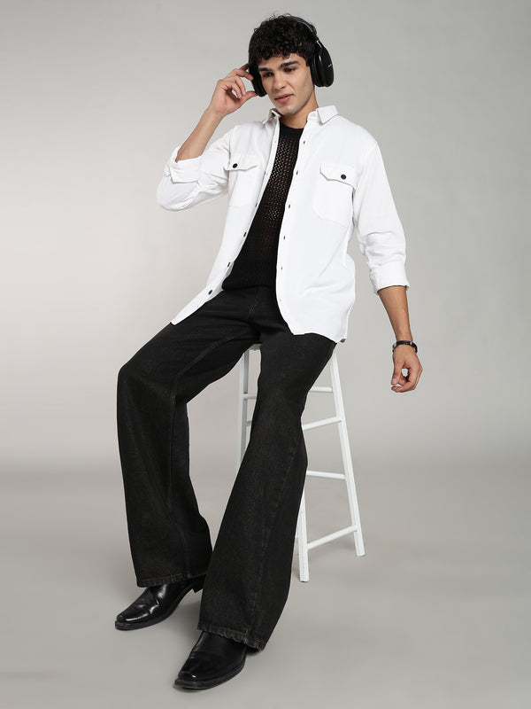 White cotton Shirt | Regular Fit