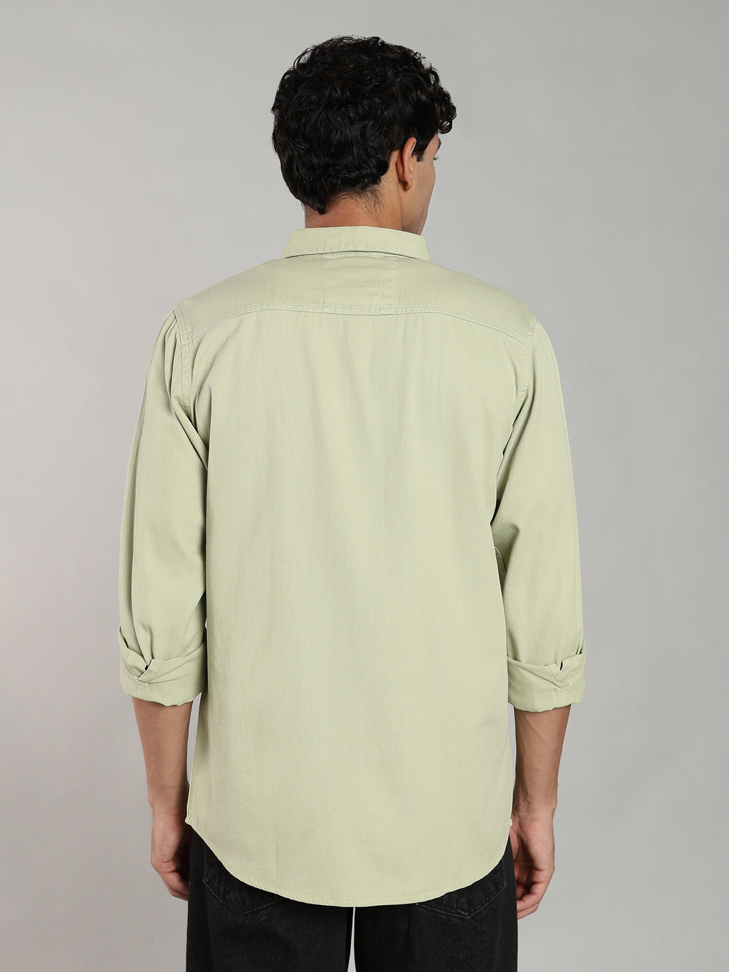 Mint Green Cotton Shirt | Regular Fit