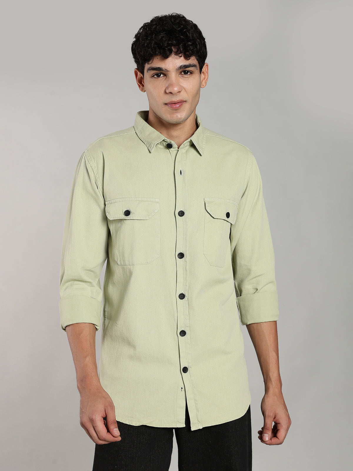 Washed Twill Shirt | Mint Green