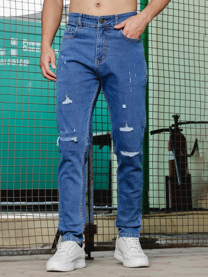 Ripped Skinny Blue Jeans