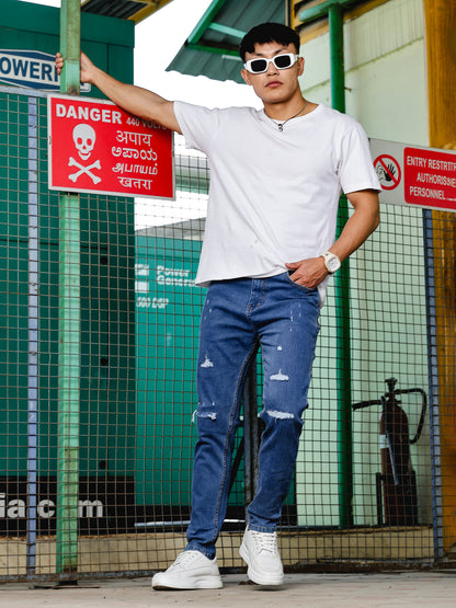 Ripped Skinny Blue Jeans