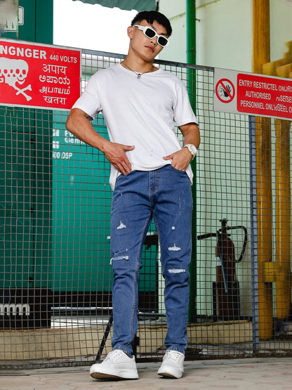 Ripped Skinny Blue Jeans